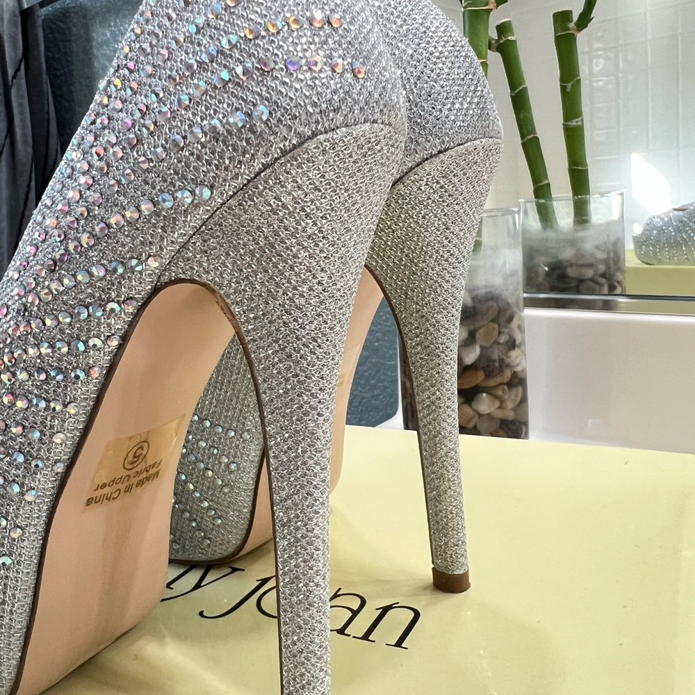 Silver Rhinestone Heels - Picture 2 of 7